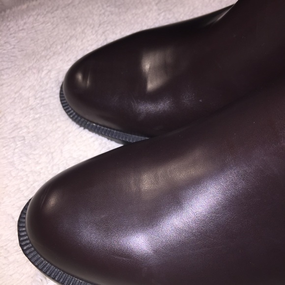 Zara Brown & Black Booties, Gold Zippers, Size 41, Almond Toe - Picture 9 of 16